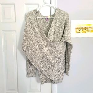 Gray wrap sweater